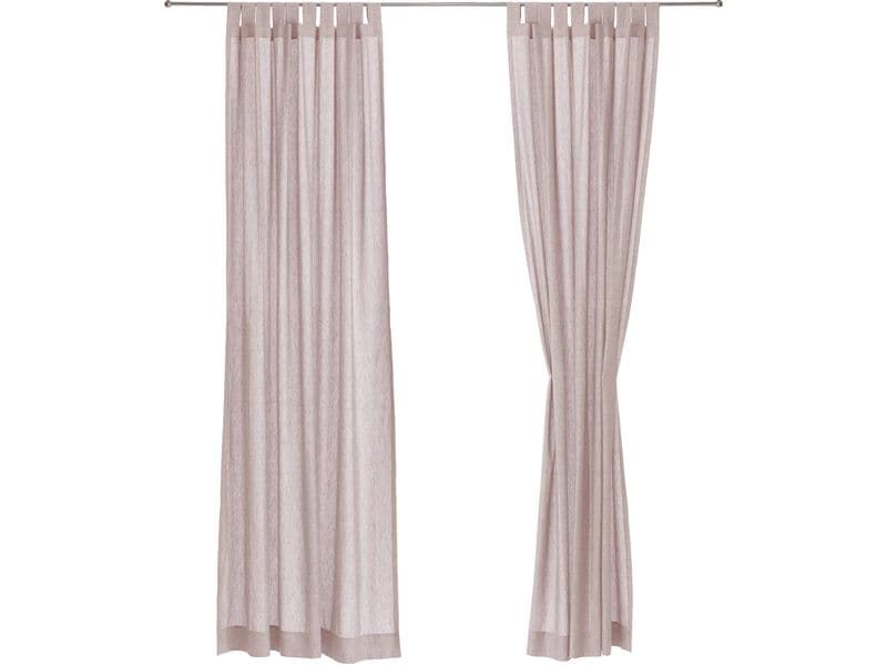 Urbanara | Vorhang 2er-Set Tolosa | Blasses Rosa 140x320cm