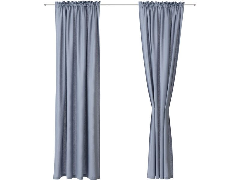 Urbanara | Vorhang 2er-Set Solana | Helles Graublau 140x320cm