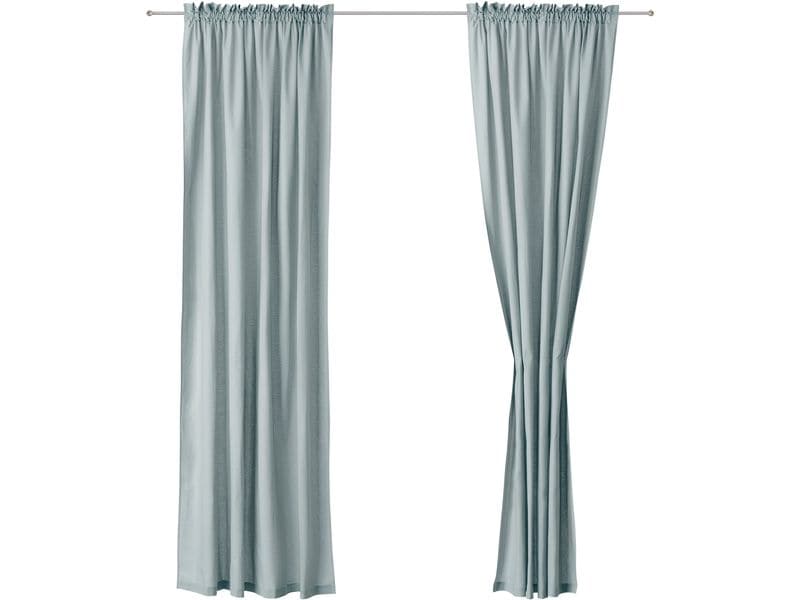 Urbanara | Vorhang 2er-Set Solana Helles | Grüngrau 140x245cm