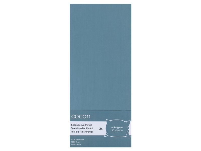 COCON | Kissenbezug Perkal | 2 Stk., 50x70 cm, eukalyptus