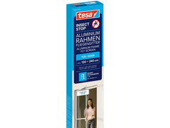 tesa | Fliegengitter Alu-Rahmen für Türen | 2.4m x 1200mm, Weiss