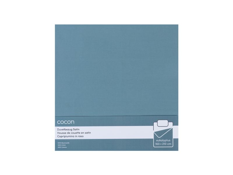 COCON | Duvetbezug Satin TC300 | 160x210 cm, eukalyptus