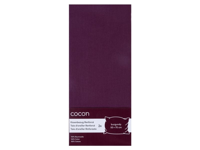 COCON | Kissenbezug Renforcé | 2 Stk., 50x70 cm, burgund