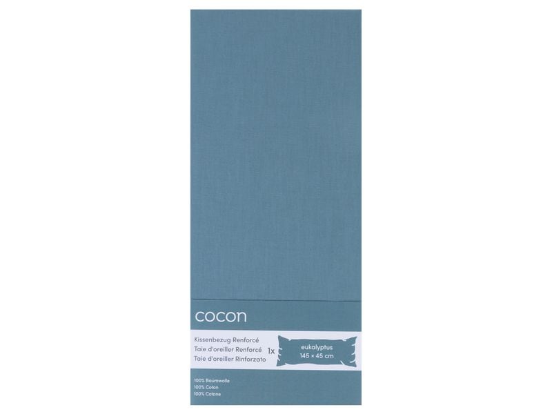 COCON | Kissenbezug Seitenschläfer, Renforcé | 1 Stk., 145x45 cm, eukalyptus