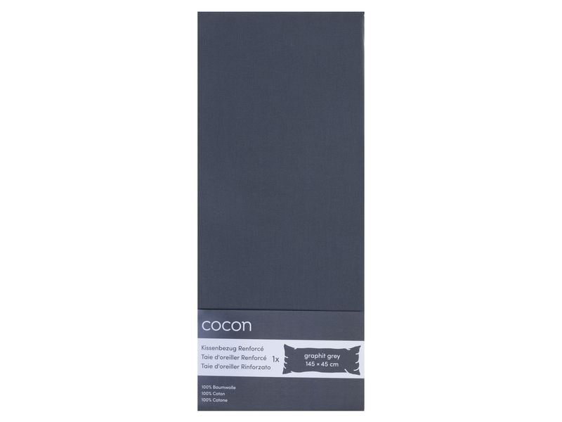COCON | Kissenbezug Seitenschläfer, Renforcé | 1 Stk., 145x45 cm, grau