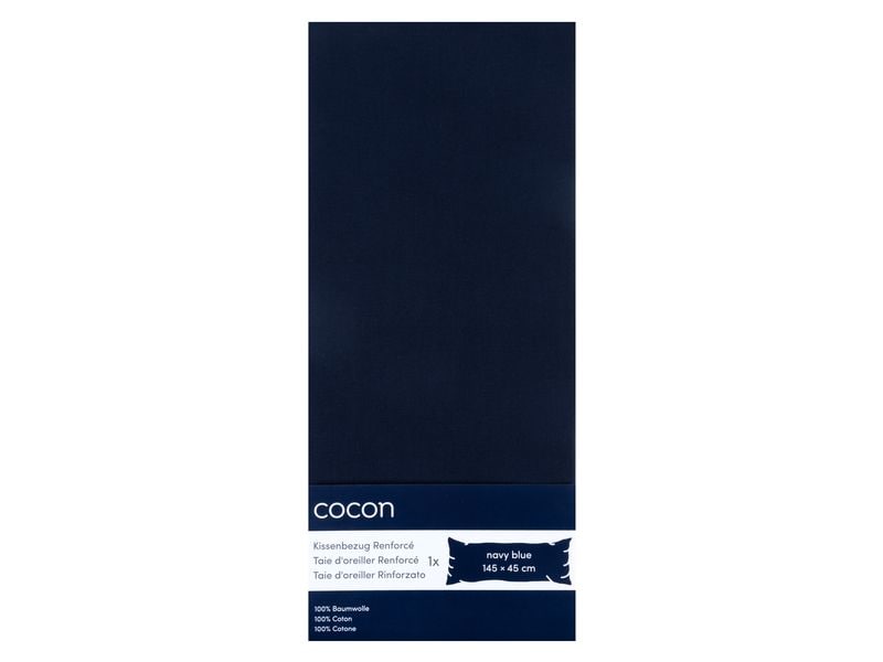 COCON | Kissenbezug Seitenschläfer, Renforcé | 1 Stk., 145x45 cm, dunkelblau