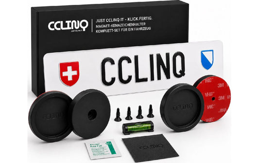 CCLINQ | Kennzeichenhalter Magnetisch | Rahmenloser Halter für CH DE AT