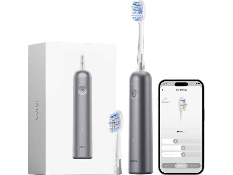 Laifen | Zahnbürste Wave Pro Aluminium GRY | Elektrische Zahnbürste, Aluminium , Grau