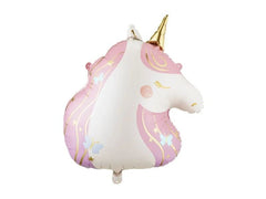 Partydeco | Folienballon Einhorn | 52 x 61 cm, 1 Stk, inkl. Strohhalm