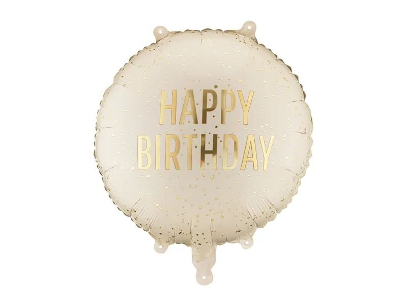 Partydeco | Folienballon Bday | 35 x 35 cm, 1 Stk, inkl. Strohhalm