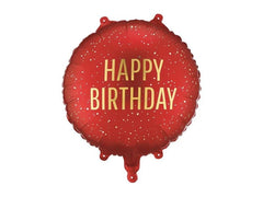 Partydeco | Folienballon Bday | 35 x 35 cm, 1 Stk, inkl. Strohhalm