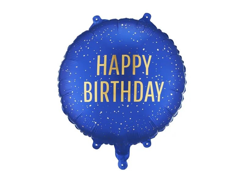 Partydeco | Folienballon Bday | 35 x 35 cm, 1 Stk, inkl. Strohhalm