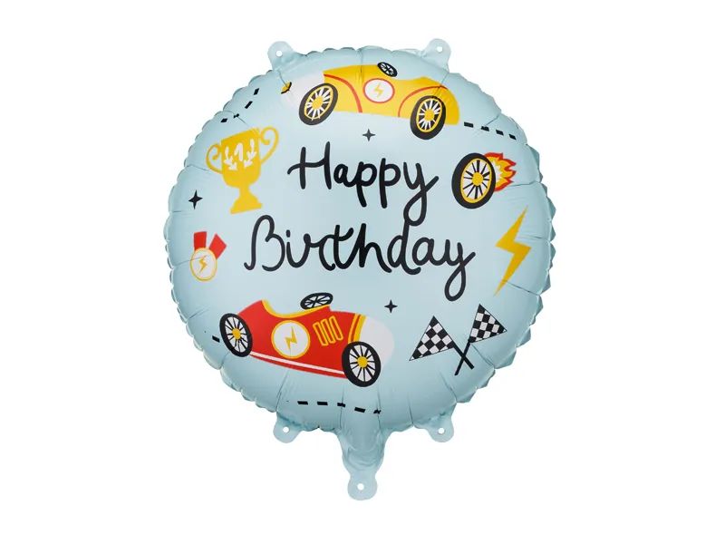 Partydeco | Folienballon Auto | 35 x 35 cm, 1 Stk, inkl. Strohhalm