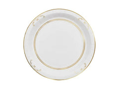 Partydeco | Teller Ornament | weiss/gold, 23 cm, 6 Stück