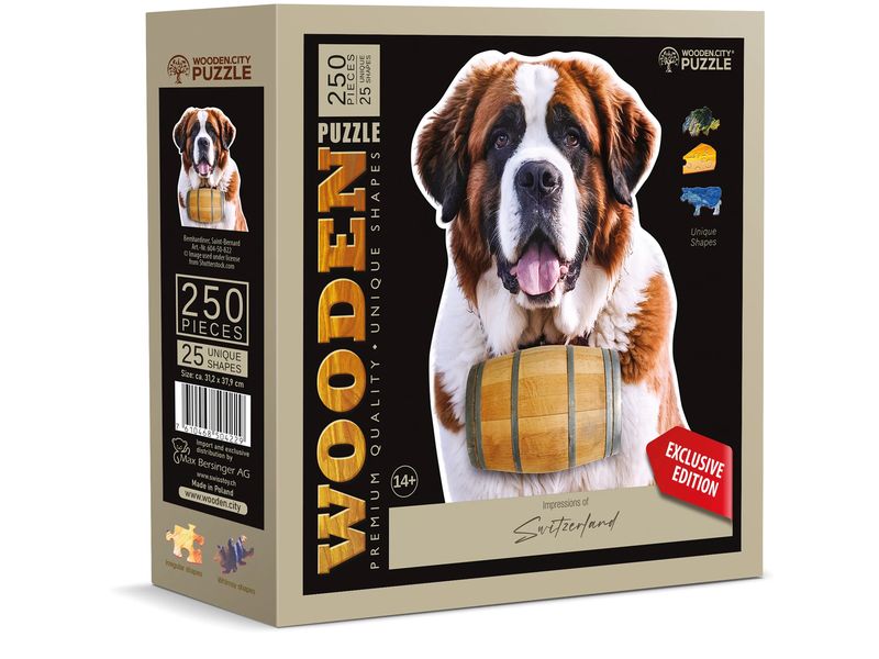 Wooden City | Puzzle Holz L CH Bernhardiner | 250 Teile