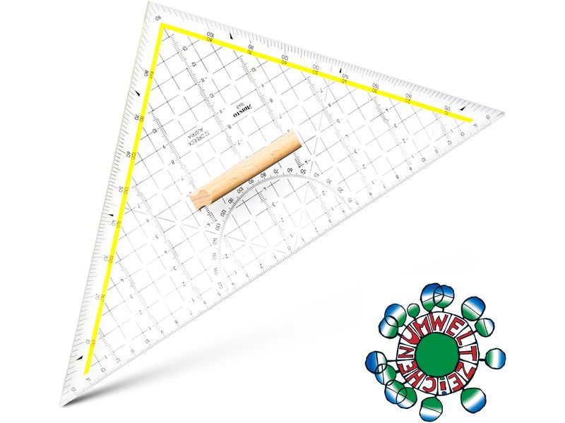 Aristo | TZ-Dreieck 32.5cm | mit Holzgriff, Facette, Hypotenuse