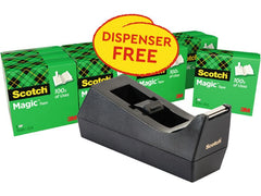 Scotch | 3M Scotch Magic Pultabroller schwarz | Abroller schwarz + 12 Rollen 19 mm x 33 m