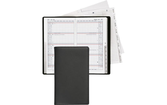 Biella | Taschenagenda Planer 2027 Luzern | Leder schwarz, 8.7x15.3cm,1M/2S