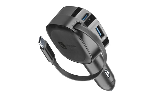 Cellular Line | Retractable Car Charger 60W