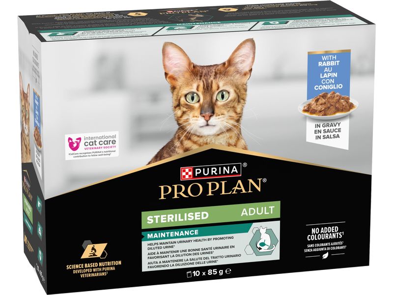 Purina Pro Plan | Proplan Nassfutter Sterilised, Kaninchen | 10x85g