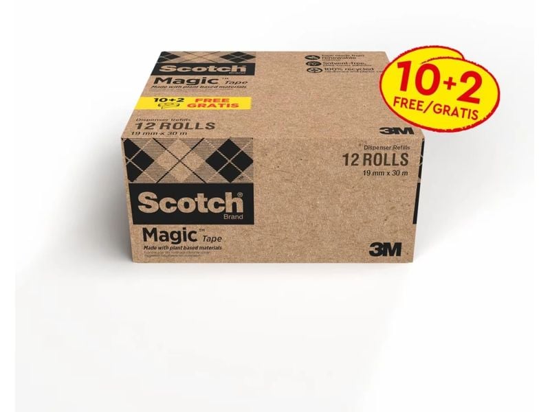 Scotch | 3M Scotch Magic unsichbares Klebeband | 19mmx30m Vorteilspack, 12 Rollen