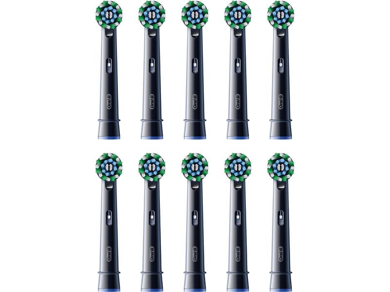 Oral-B | Ersatzbürsten CrossAction 10er | X-Filaments, schwarz, 10 Stück