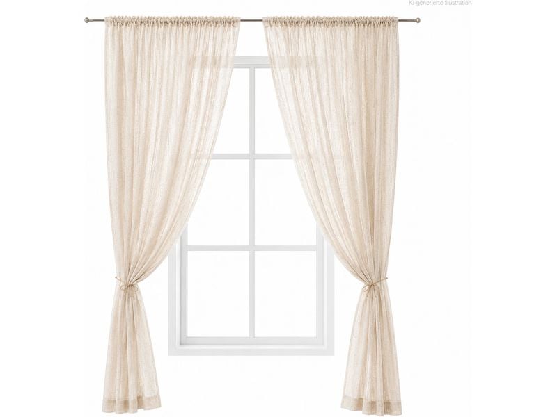 Urbanara | Vorhang 2er-Set Mafalda Nova | Natur 140x320cm