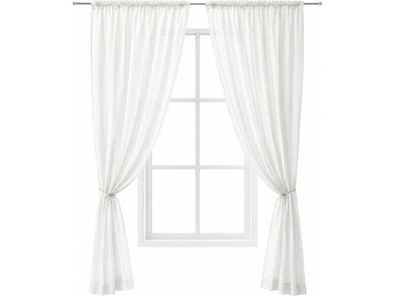 Urbanara | Vorhang 2er-Set Mafalda Nova | Weiss 140x320cm