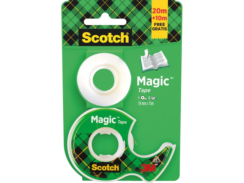 Scotch | 3M Scotch Magic Handabroller | Abroller + 2 Rollen, 19mm, grün