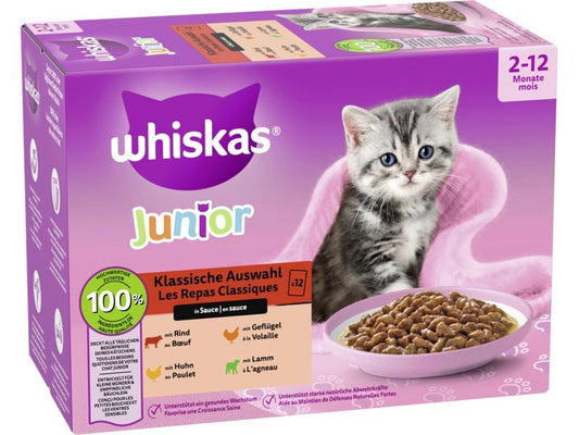Whiskas | Junior Klassische Auswahl Sauce | 12 x 85g