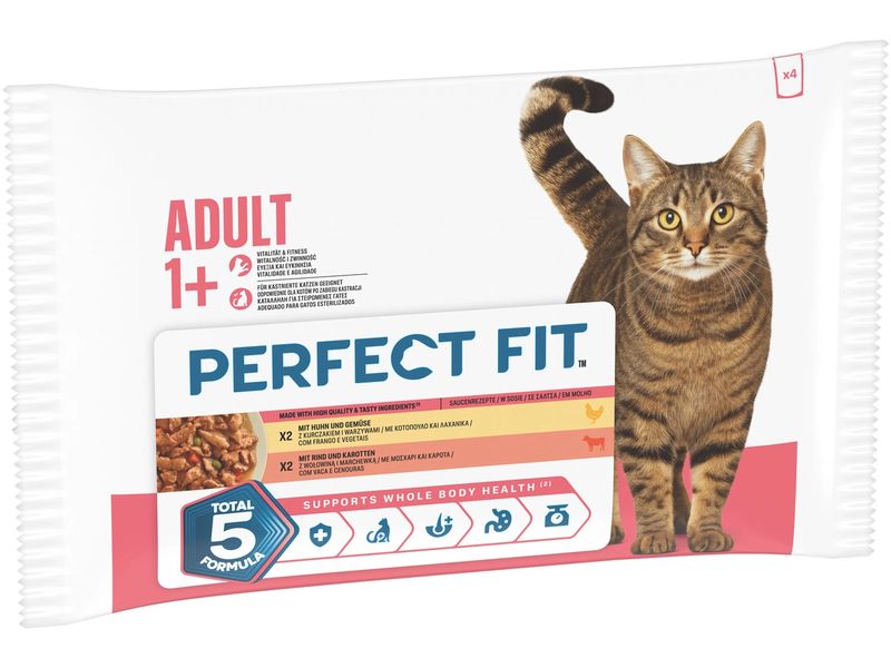 Perfect Fit | Nassfutter Huhn & Rind Sauce | 4 x 85g