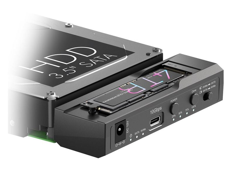 RAIDSONIC | ICY BOX IB-2911MSCL-CU31 Dock/Klonstation | für M.2 NVMe SSD und 2.5/3.5 SSD7HDD