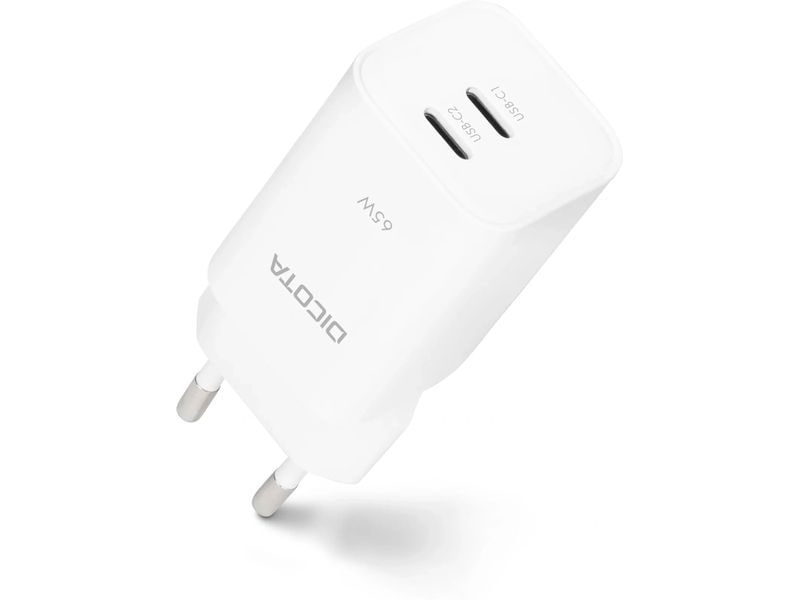 DICOTA | 2-port GaN Wall Charger (65W) EU | weiss