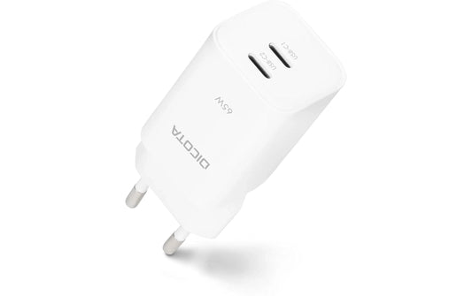 DICOTA | 2-port GaN Wall Charger (65W) EU | weiss