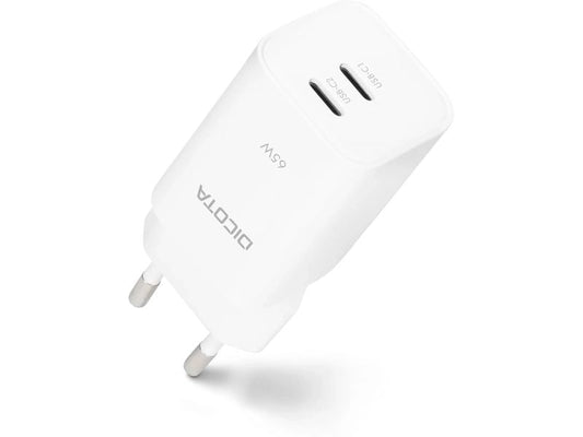 DICOTA | 2-port GaN Wall Charger (65W) EU | weiss