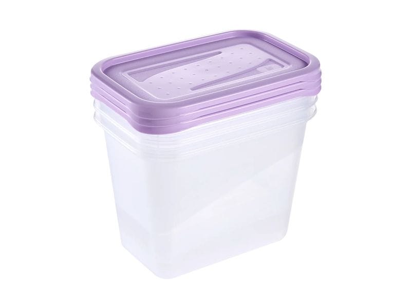 keeeper | Frischhaltedose eckig 3 x 1 l | fredo fresh, soft purple