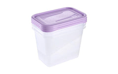 keeeper | Frischhaltedose eckig 3 x 1 l | fredo fresh, soft purple
