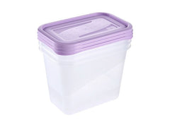 keeeper | Frischhaltedose eckig 3 x 1 l | fredo fresh, soft purple