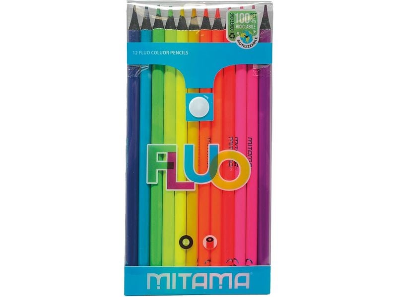 Mitama | Farbstifte Pastelli Laccato Fluo | 3.3mm, 12es Set