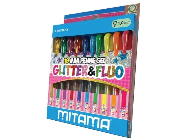 Mitama | Gelschreiber Mini Glitter&Neon | 10er Set