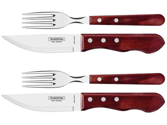 Tramontina | JUMBO Steakbesteck, 4-tlg., Edelstahl | Für 2 Personen