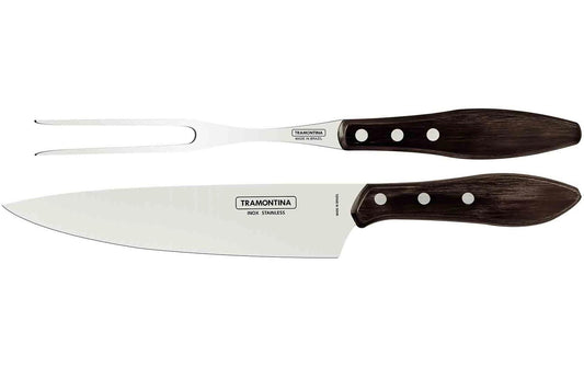 Tramontina | CHURRASCO Tranchier-Set, 2-tlg. | Tranchiermesser, Fleischgabel