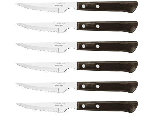 Tramontina | STEAK-/PIZZA Spanish Style Messer, 6tlg | 6 Steakmesser, Edelstahl