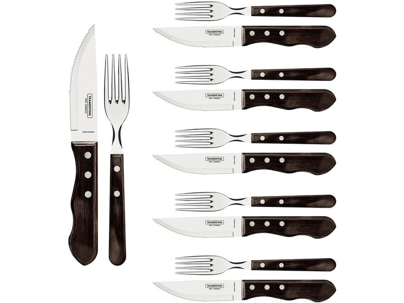 Tramontina | JUMBO Steakbesteck, 12-tlg - Braun | Für 6 Personen