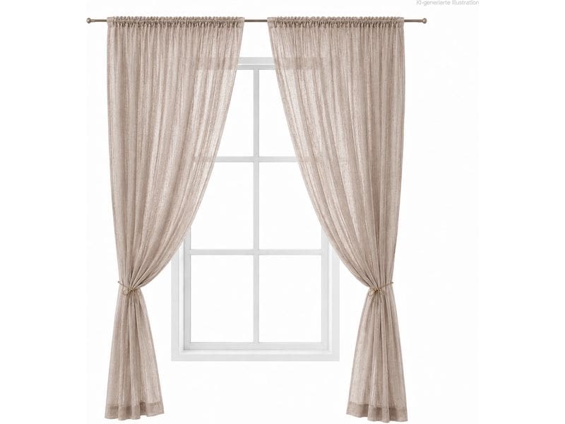Urbanara | Vorhang 2er-Set Mafalda Nova | Helles Taupe 140x320cm