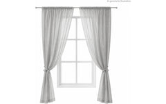 Urbanara | Vorhang 2er Set Musselin Trofa | Hellgrau 135x320cm