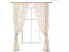 Urbanara | Vorhang2er-Set Musselin Trofa | Natur 135x320cm