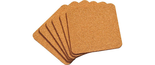 Kesper | Glasuntersetzer Kork Quadratisch | 6 Stück, 10 x 10 cm, Stärke: 0,3 cm
