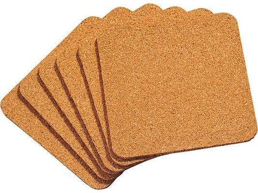 Kesper | Glasuntersetzer Kork Quadratisch | 6 Stück, 10 x 10 cm, Stärke: 0,3 cm