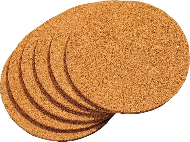 Kesper | Glasuntersetzer Kork Rund | 6 Stück, Ø 10 cm, Stärke: 0,3 cm